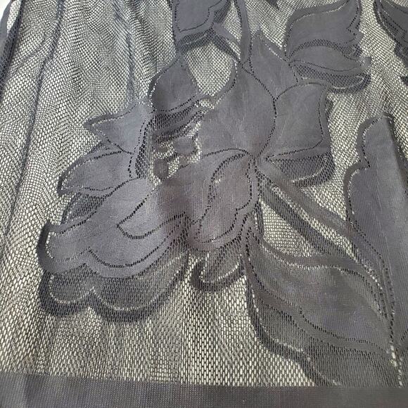 Unbranded Swimming Suit Cover Up Women's Large Black Floral & Fringe Beautiful - Picture 2 of 7